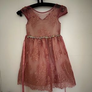 Girls Rare Editions Party dress with jewel detail on waist